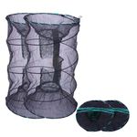 EASY BIG Portable Collapsible Crab Traps, Foldable Crabbing Nets for Lobster, Shrimp, Carp, Crayfish, Galvanized Steel Wire, Polyethylene Mesh