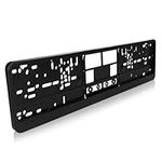 Navaris License Plate Holder - Fits Any Standard UK or EU License Plate - Car Registration License Number Plate Holder Frame - Black