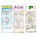 Gary Patterson Magnetic Notepad by Bright Day - Dog Grocery List Magnet Pad for Fridge - 50 Sheets Per Memo Pad, 3.5 x 9 Inches (Dog 3 Pack)