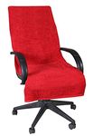 FASH HOME INTERNATIONAL Cotton Solid Luxury Office Chair Towel/Car Towel,Car Seat Cover with Tie Knots 500 GSM (Maroon Red)