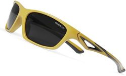 DEAFRAIN Sunglasses for Kids Boys Girls Polarized Child Toddler Sport Baseball Softball Cycling Running Yellow Sun Glasses age 3-7