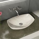 25.8"x16"Oval Bathroom Vessel Sink,Above Counter Grey large bathroom Sink,Modern Porcelain Ceramic Vessel Sink for Bathroom, Countertop Lavatory Vanity Vessel Sink luxury Art Wash Hand Basin