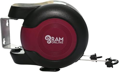 Ram 30m Retractable Clothes Line – Twin Cable Wall Mounted Dryer, Burgundy