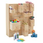 HYGGEHAUS Craft Storage Oranizer - Wooden Advent Calendar with Drawers, Organizer for Keepsake, Jewelry, Makeup, Library Card Catalog & Apothecary Cabinet Chest Dresser - Fully Assembled in Gift Box