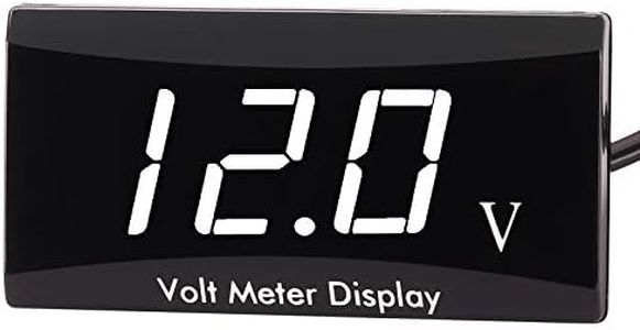 [Upgraded Version]Kinstecks Motorcycle Voltmeter DC 12V Digital Voltmeter Gauge LED Display Voltage Meter for Motorcycle Car Battery Voltage Monitor-White