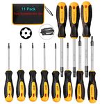 Magnetic Torx Screwdriver Set, Multi-function Screwdriver Tool Kit with T5 T6 T7 T8 T9 T10 T15 T20 T25 T27 T30 Torx Screwdriver for Electronics, Furniture, Automotive Machine Repairing (11 PCS)