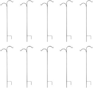 BestNest Panacea Double Offset Forged Shepherd Hooks, Black, Pack of 10