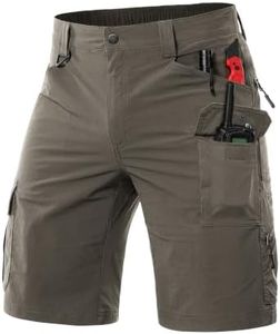 Moosehill Men's Hiking Cargo Shorts Quick Dry Work Shorts for Men Casual Tactical with 7 Pockets Waterproof No Belt