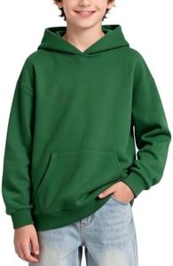 PATPAT Boys Green Hoodies Kangaroo Pocket Pullover Hooded Sweatshirt 11-12Y