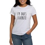 CafePress I'm Dad's Favorite Son Or Daughter T Shirt Womens Crew Neck Cotton T-Shirt, Comfortable & Soft Classic Tee White