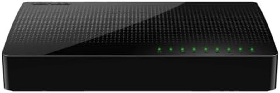 TENDA-SG108 8-Port 10/100/1000Mbps Ethernet Switch | Small & Smart | Plug and Play |Small Office or Home/office network |Smart LED