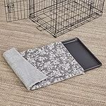 MidWest Homes for Pets Quiet Time Reversible Crate Pan Cover 42' Gray Floral/Fleece