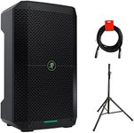 Mackie Thump Go 8" Portable Bluetooth Battery-Powered Loudspeaker Bundle with Steel Speaker Stand and XLR-XLR Cable