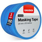 GAUDER Painter's Masking Tape (24 mm x 50 m) | 3 x Masking Tape for Painting and Renovations | Masking Tape for Painting, Painting, Renovation