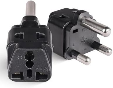 OREI 2 in 1 USA to South Africa Adapter Plug (Type M) - 2 Pack, Black