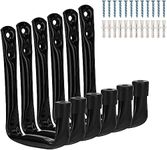 SNOKAY Heavy Duty J Hooks - 6 Pack Steel Wall Mount Garage Storage Utility Hangers & Organizer for Ladders, Bikes, Garden Hose, and Power Tools (11.5cm x 10cm)