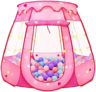 TooyBing Pop Up Princess Tent with Star Light, Toys for 1 2 3 Year Old Girl Birthday Gift, Ball Pit for Baby 12-18 Month, Foldable Kids Play Tent for Toddler 1-3, One Year Old Girl Toy Indoor Outdoor