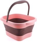 Foot Bath Collapsible Plastic Tub Folding Foot Spa Pedicure Bath Massage Tub Bucket Feet Basin, Durable PP+TPR Material, Available in Green, Blue, Pink