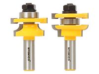 Yonico Cabinet Door Rail and Stile Router Bits Set 2 Bit Round Over 1/2-Inch Shank 12241