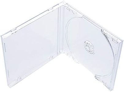 Maxtek 10.4 mm Standard Single Clear CD Jewel Case with Assembled Clear Tray, 50 Pack