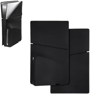 Mcbazel Silicone Skin Cover for PS5 Slim Disc Edition Only, Soft Shockproof Anti-Scratch Waterproof Dustproof Protective Case Cover for PS5 Slim Disc Edition - Black