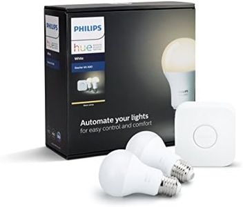 Philips Hue White Smart Bulb Starter Kit - Edison Screw E27(Compatible with Amazon Alexa, Apple HomeKit, and Google Assistant)