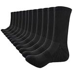 TANSTC Mens Socks Wicking Breathable Cushion Comfortable Casual Crew Socks Outdoor Multipack Performance Hiking Trekking Walking Athletic Socks 6 Pairs