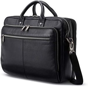 Samsonite Classic Leather Toploader Briefcase, Black, One Size