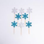 The Banner Company Snowflake Cupcake Toppers Set of 8 – Winter Wonderland Party Decorations, Birthday Cake Decor, Holiday Theme Supplies