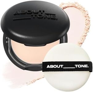 ABOUT TONE Blur Powder Pact - Pressed Powder Compact with Mirror and Puff Makeup Setting Finishing Blurring Natural Translucent Lightweight Face Sebum Oil Control Vegan Formula Korean Face Makeup (01 FAIR)