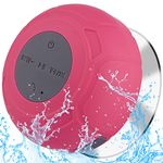 Annlend Bluetooth Shower Speaker Waterproof Portable Wireless Water-Resistant Speaker Suction Cup,Built-in Mic Speakerphone for Phone Tablet Bathroom Kitchen - Pink