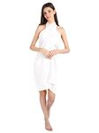 EROTISSCH White Solid Sarong Swimwear for Women