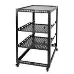Tecmojo 20U Open Frame Network Rack for Servers&AV Gear, Server Rack 4-Post with casters, Mobile Server Rack with 2 PCS 1U Server Rack Shelf & Mounting Hardware, AV Rack for 19" Network/Servers/Audio