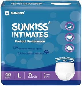 SUNKISS INTIMATES Bragas Menstruales Desechables para Mujer con Flujo Abundante, Braguitas Postparto Mujer a Prueba de Fugas, Blanco, Talla L, 10 Unidades