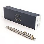 Personalized Custom Parker Jotter SS Pen + Gift Box | Design A Truly Unique Present | Laser Engraved (Black Ink)