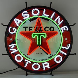 Neonetics 5TXOILR Texaco Motor Oil Red White Green Neon Sign 24 X 24 Neon Sign, red, White and Green