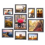 Giftgarden 10 Pcs Multi Picture Photo Frames Set for Multiple Size Photograph, Two 8x10, Four 4x6, Four 5x7, Silver