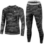 UNIQUEBELLA Mens Thermal Underwear Set Long Sleeve Tops Long Johns Thermal Base Layer Bottom Fleece Lined Quick Drying