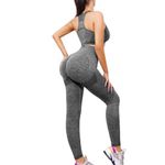 BEASTRIBE Women's Sports Wear 2pcs set Scrunch Butt Yoga Pants and Sports Seamless Bra Workout Set, High Waist Butt Lifting Gym Leggings for Women (Grey, Large)