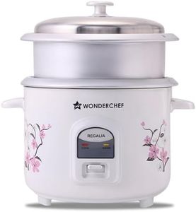 Wonderchef Regalia Electric Rice Cooker | 1.8 L, 700W | 2 Non-stick Bowls Serve 7-8 | Keep Warm Function | Uniform Cooking | Steam Veggies, Make Pulao, Khichdi, Momos | 2-Year Warranty