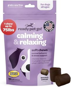 Ready Pet Go! Calming & Relaxing Chews Anti Anxiety Dog Treats | Composure Chews for Dogs | Relieves Stress by Separation, Fireworks, Noise, Thunder & Barking | 90 Chews