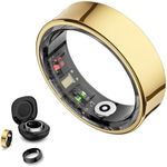 Smart Ring Health Tracker, Health Rings for Women & Men, No Subscription Required, Long-Lasting Battery Sleep Ring, Fitness & Sleep Monitor Compatible with iOS & Android (Gold, 8)