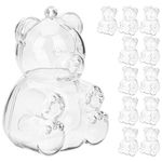 TOYANDONA 12Pcs Bear Shaped Candy Boxes, Clear Honey Bottle Bulk Fillable Ornaments Crafts Decorations Bear Container for Baby Shower Birthday Party Favors