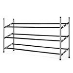 USTECH 3 Tier Adjustable, Expandable Metal Shoe Rack Storage Organizer for Kids and Adults | Portable, Large, Free Standing Closet Shelf for Bedroom and Entryway | 12 Pairs of Shoes