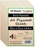 4mm Birch Plywood A4-300x210x 4mm - (Pack of 10) - Laserable Low Fume E1 Glue Ply...