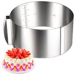 Does not apply Adjustable Cake Ring Stainless Steel Mousse Round Mold 6 to 12 Inch Cake Mold for Baking Cooking Crumpets Eggs Pastry Desser