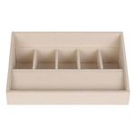 La Trove Cream Luxury Buckle Display Belt Tray for Premium Belts Organizer (5 Slots)