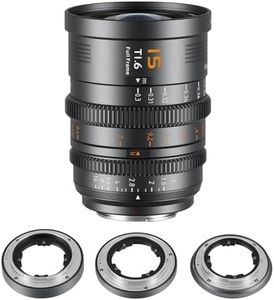 SIRUI VP-1 Vision Prime 1 T1.6 Full Frame Cine Lens, 15mm Manual Focus Cinema Lens with Pre-Installed E Mount, Interchangeable RF/Z/L Mounts (Metal Gray)
