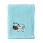 CREVENT 75cmX100cm Cozy Fluffy Warm Fleece Infant Blanket for Girls & Boys Toddler Crib Cot Stroller (Blue Cow)