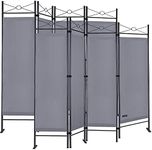 Deuba Set of 2 Room Divider Separators Paravent Lucca 180x163cm 8 Partitions Flexibly Adjustable Privacy Screen Partition Space-Saving and Multifunctional | Grey Anthracite